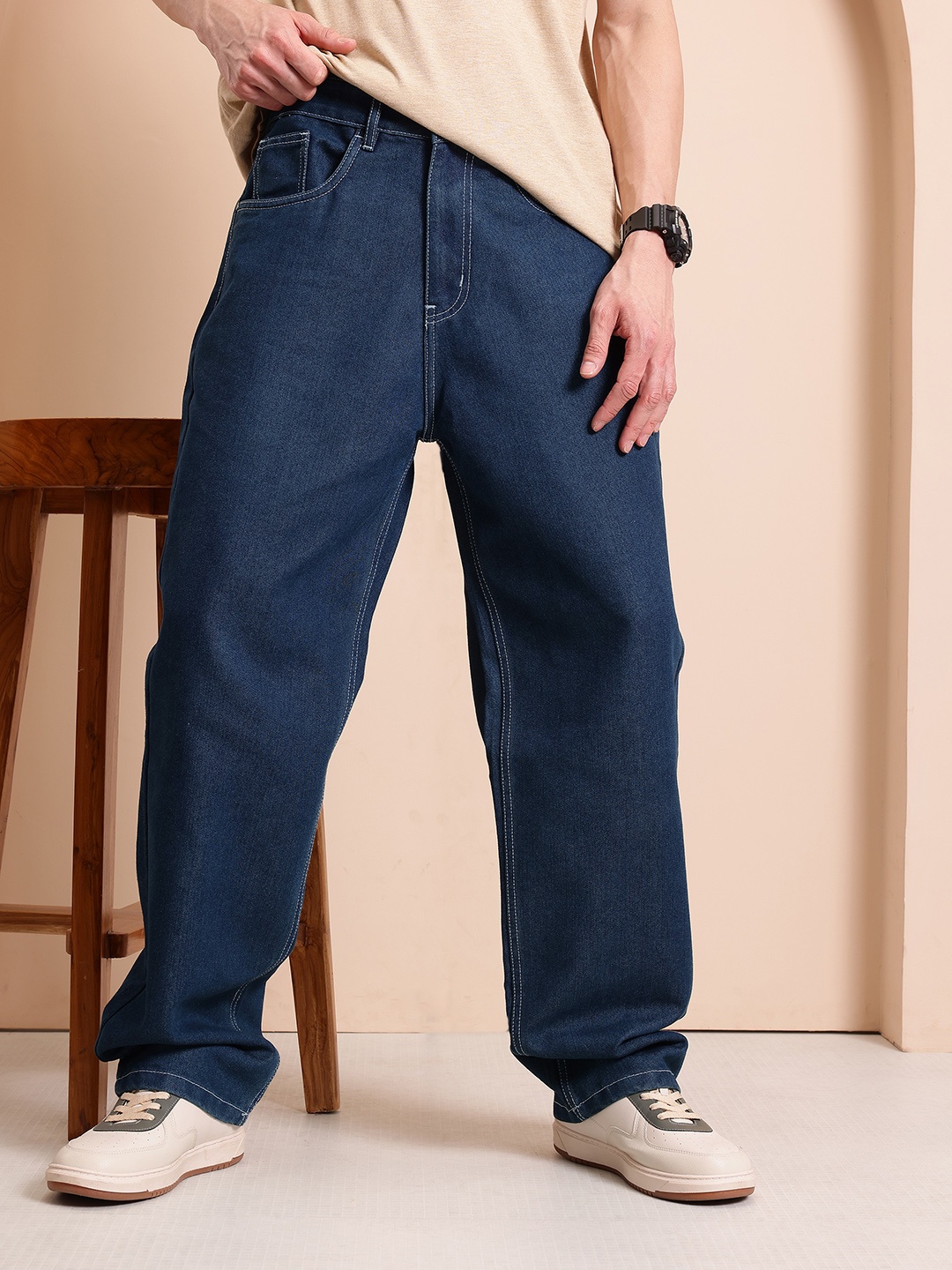 

Mast & Harbour Men Relaxed Fit Jeans, Navy blue