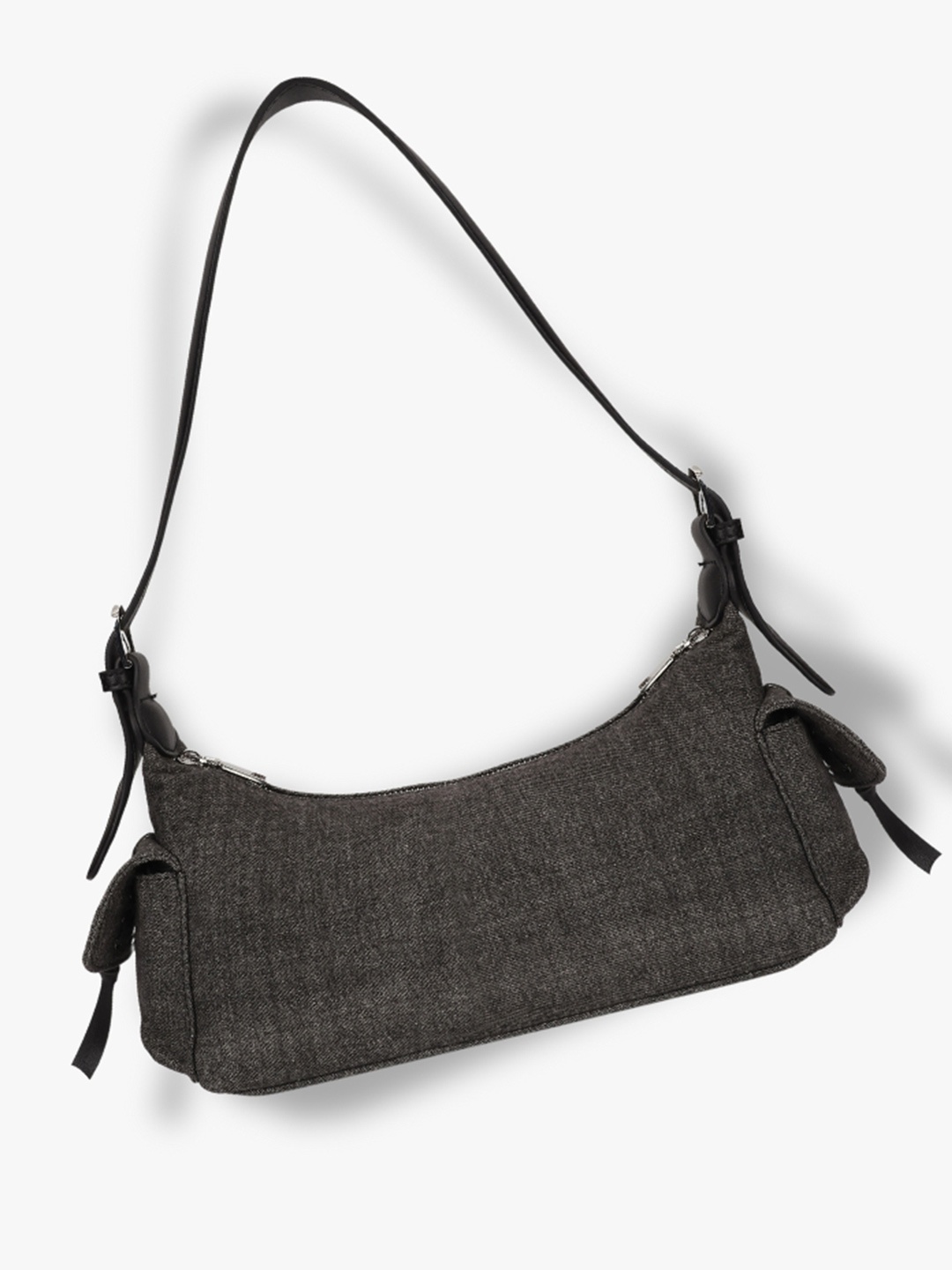 

EcoRight Denim Shoulder Bag with Detachable & Adjustable Crossbody Strap, Black