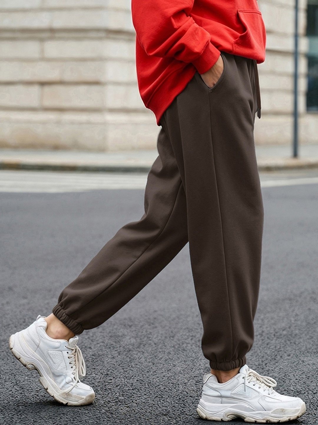 

Bewakoof Women Super Loose Fit Joggers, Brown
