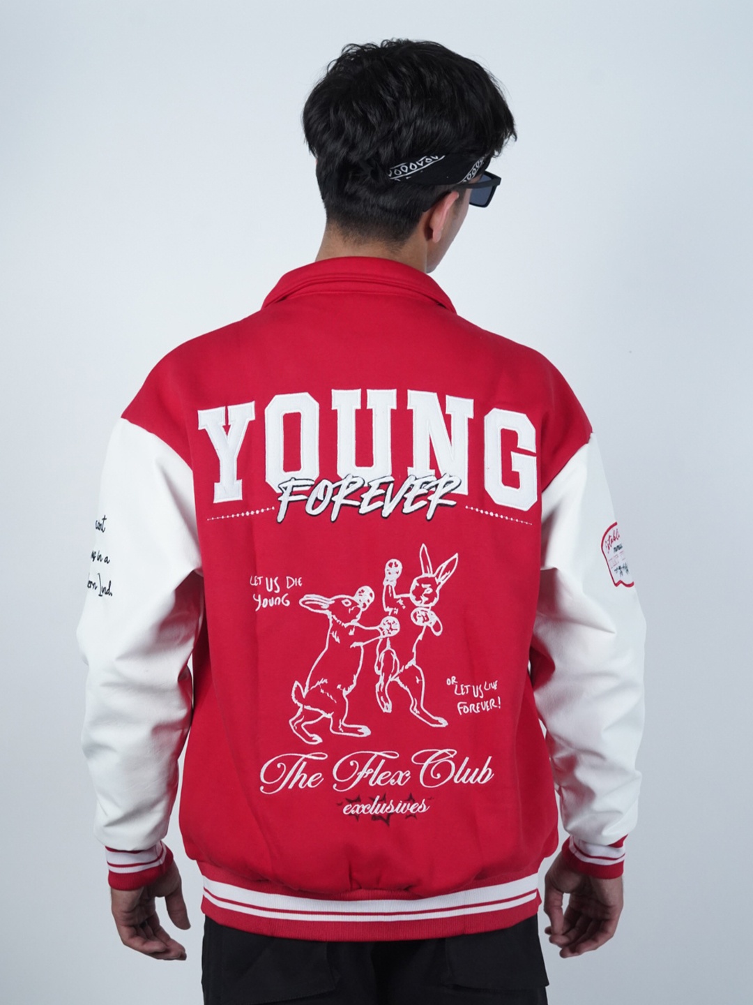 

WHAT THE FLEX Unisex Polyester Longline Sporty Jacket with Embroidered, Red