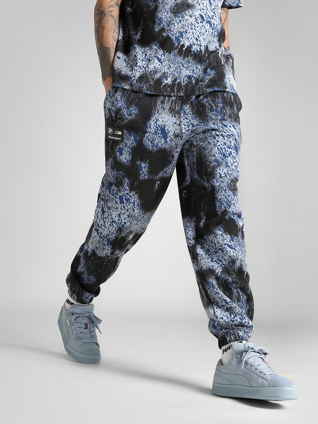 

PUMA Motorsport Men Printed Mid Rise Joggers, Black