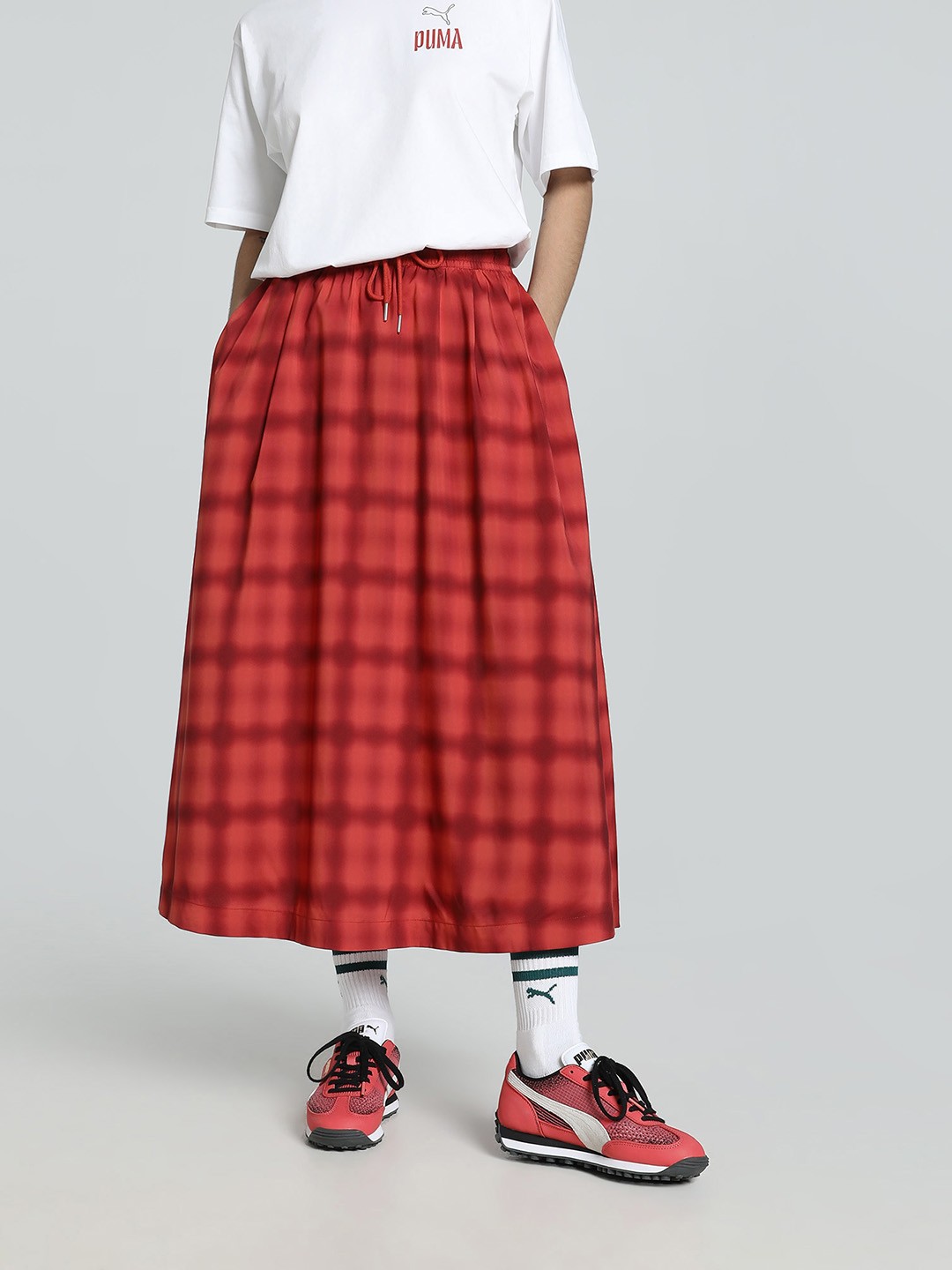 

Puma Road To Unity Printed Midi Skirt, Red