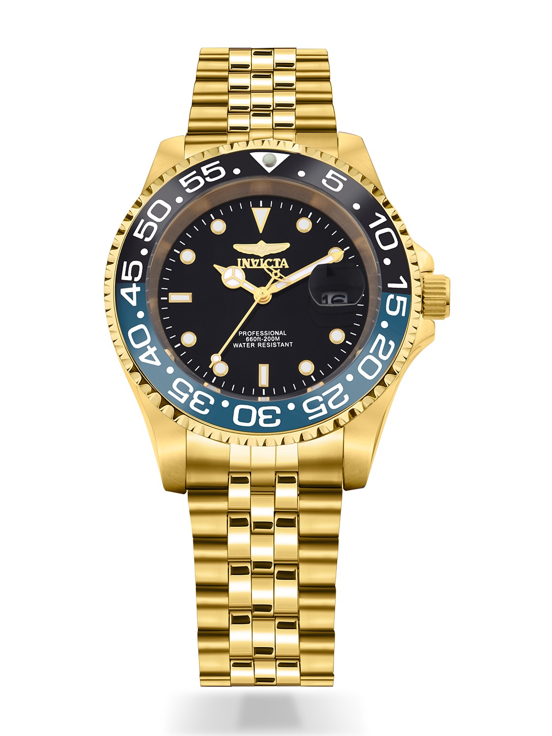 

Invicta Men Dial & Stainless Steel Bracelet Style Straps Analogue Watch 36043, Gold