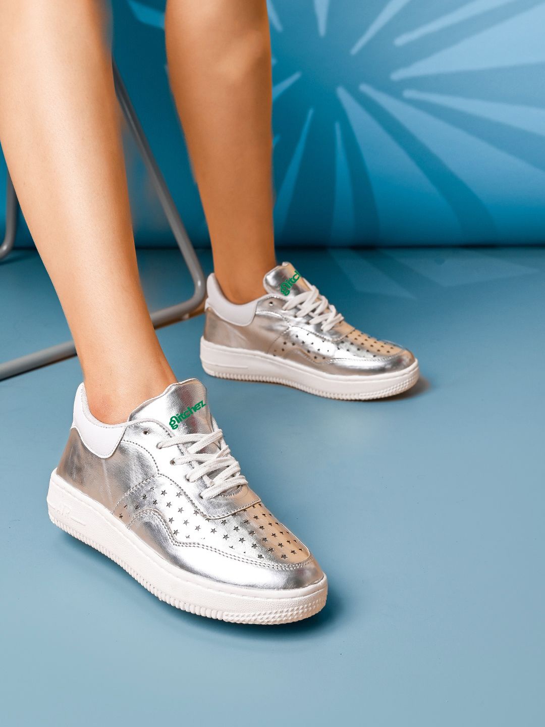 

glitchez Women Printed Sneakers, White