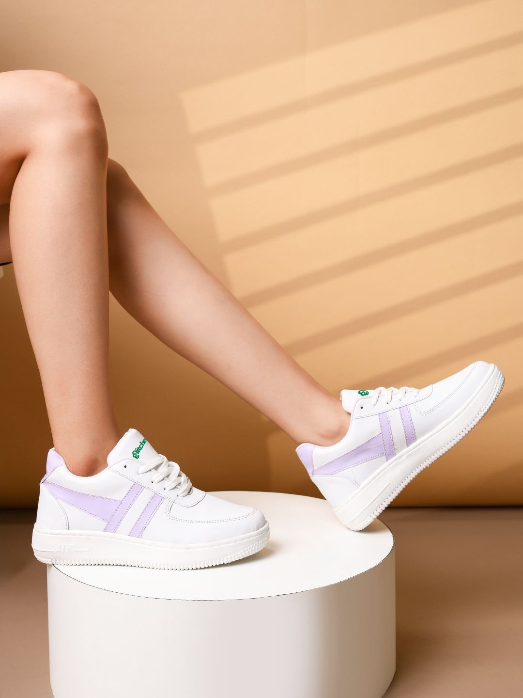 

glitchez Women Colourblocked Lace-Ups Sneakers, White
