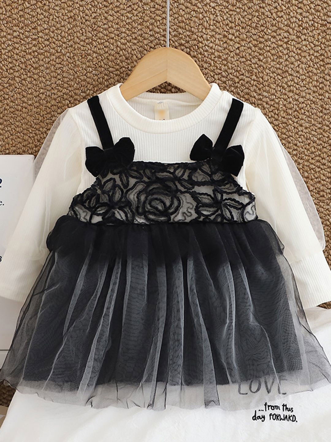 

YK Girls Gathered A-Line Dress, Black