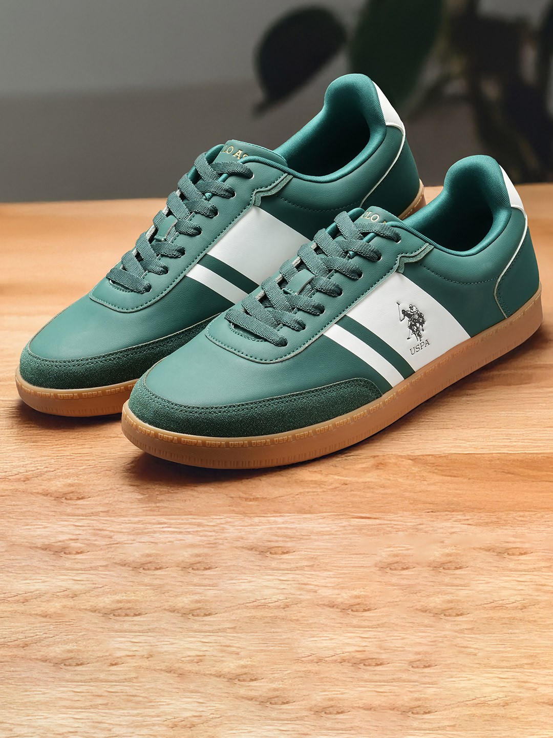

U.S. Polo Assn. HILTON Men Lace-Ups Colourblocked Sneakers, Green