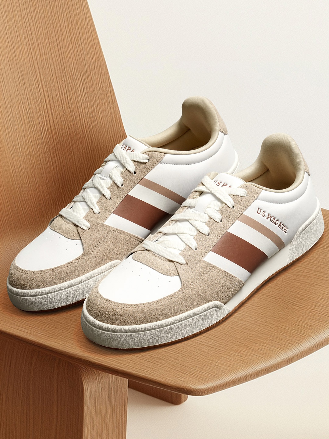 

U.S. Polo Assn. Men PU Sneakers, Beige