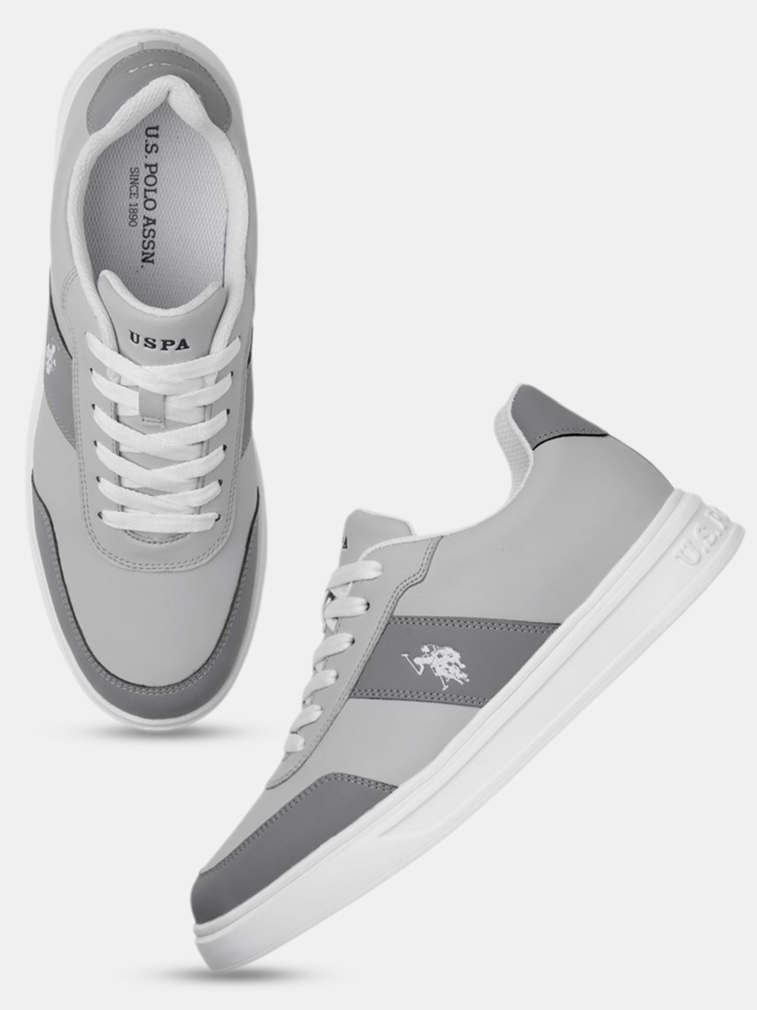 

U.S. Polo Assn. Men PU Sneakers, Grey