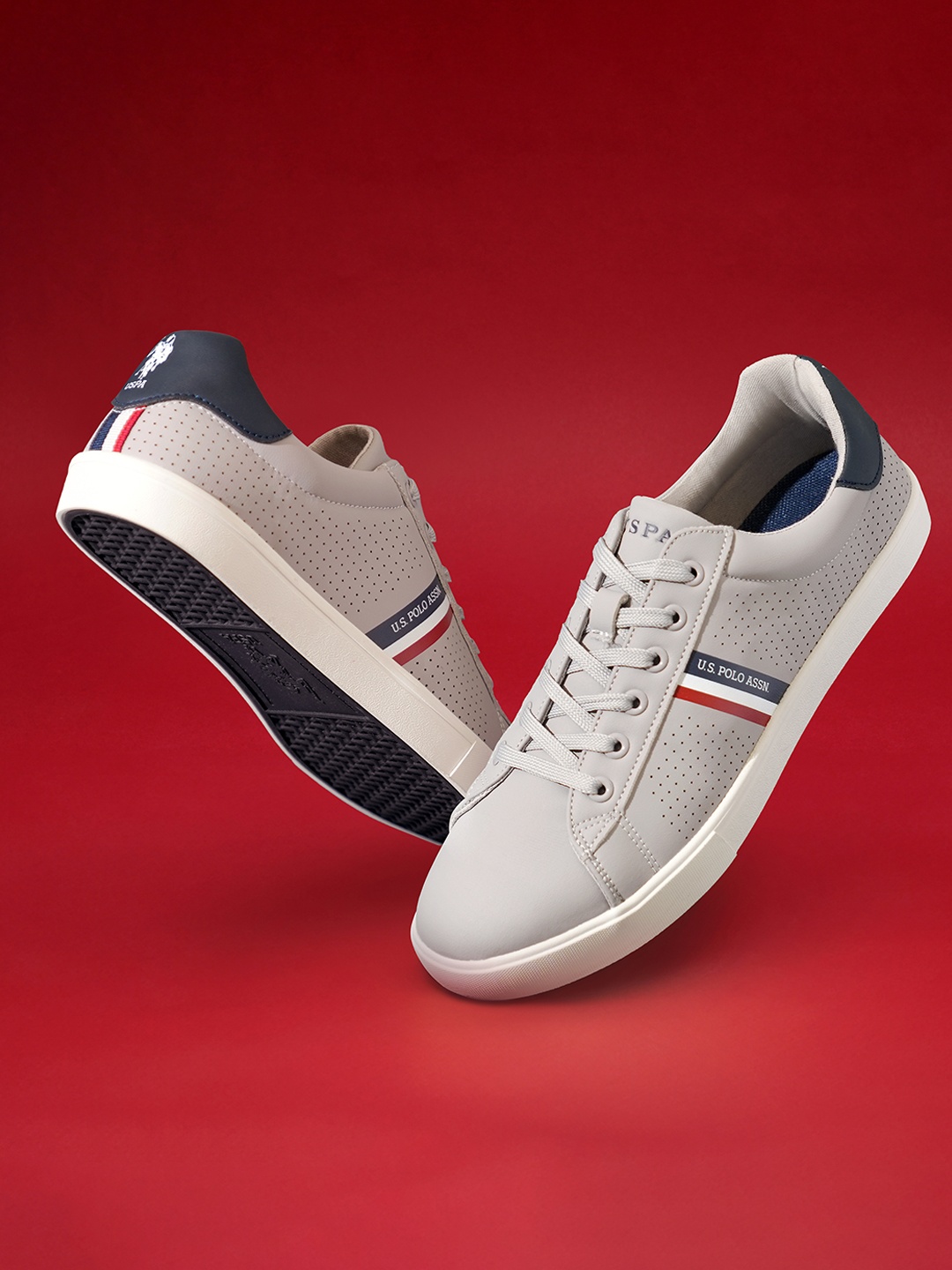 

U.S. Polo Assn. Men CAPRON 3.0 PU Lace-Up Sneakers, Grey