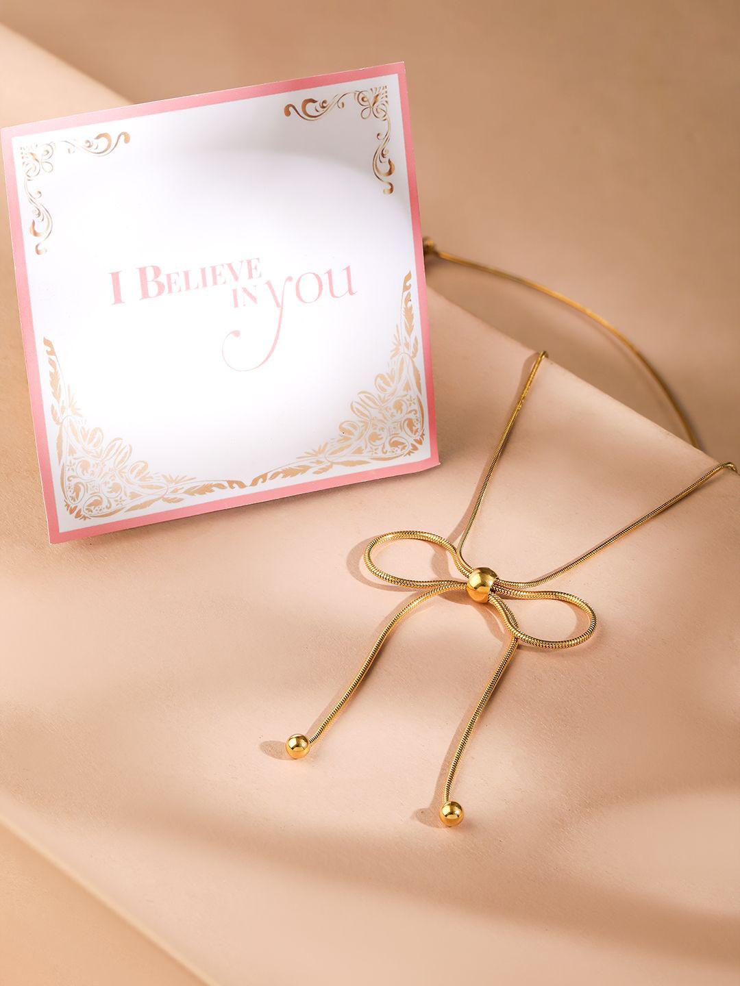 

Rubans Valentine's 18K Gold-Plated Stainless-Steel Tarnish-Free Bow Pendant Necklace