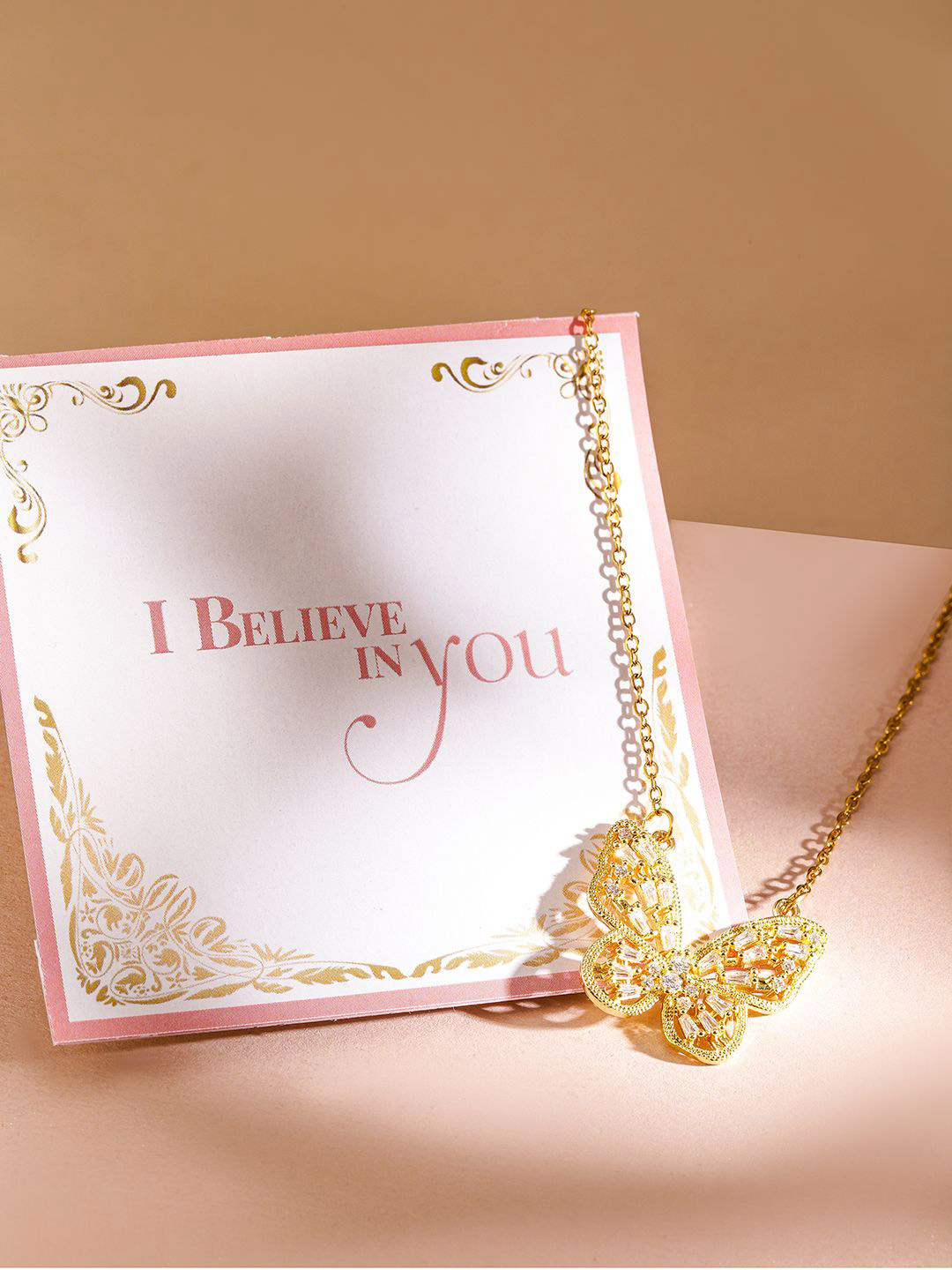 

Rubans Valentine's 18K Gold Plated Stainless Steel Tarnish Free Bow Pearl Beaded Necklace