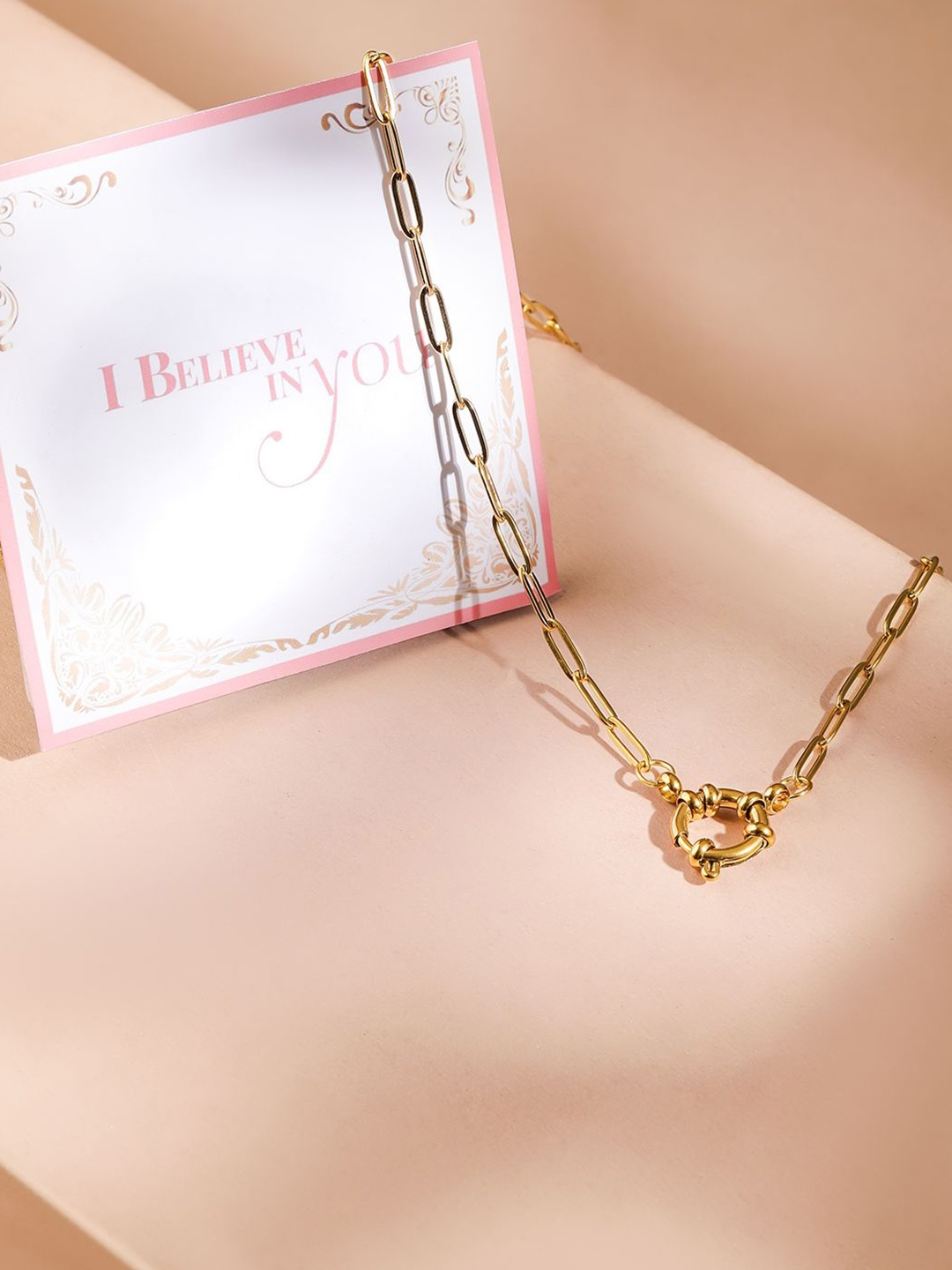 

Rubans Valentine's 22K Gold Plated Stainless Steel Tarnish Free Chain Necklace