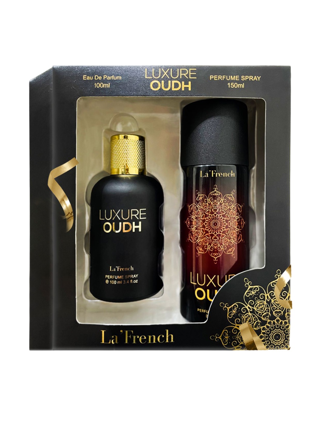 

La French Luxure Oudh Set Of 2 Eau De Parfume - 100 ml & Deodorant - 150 ml, Black