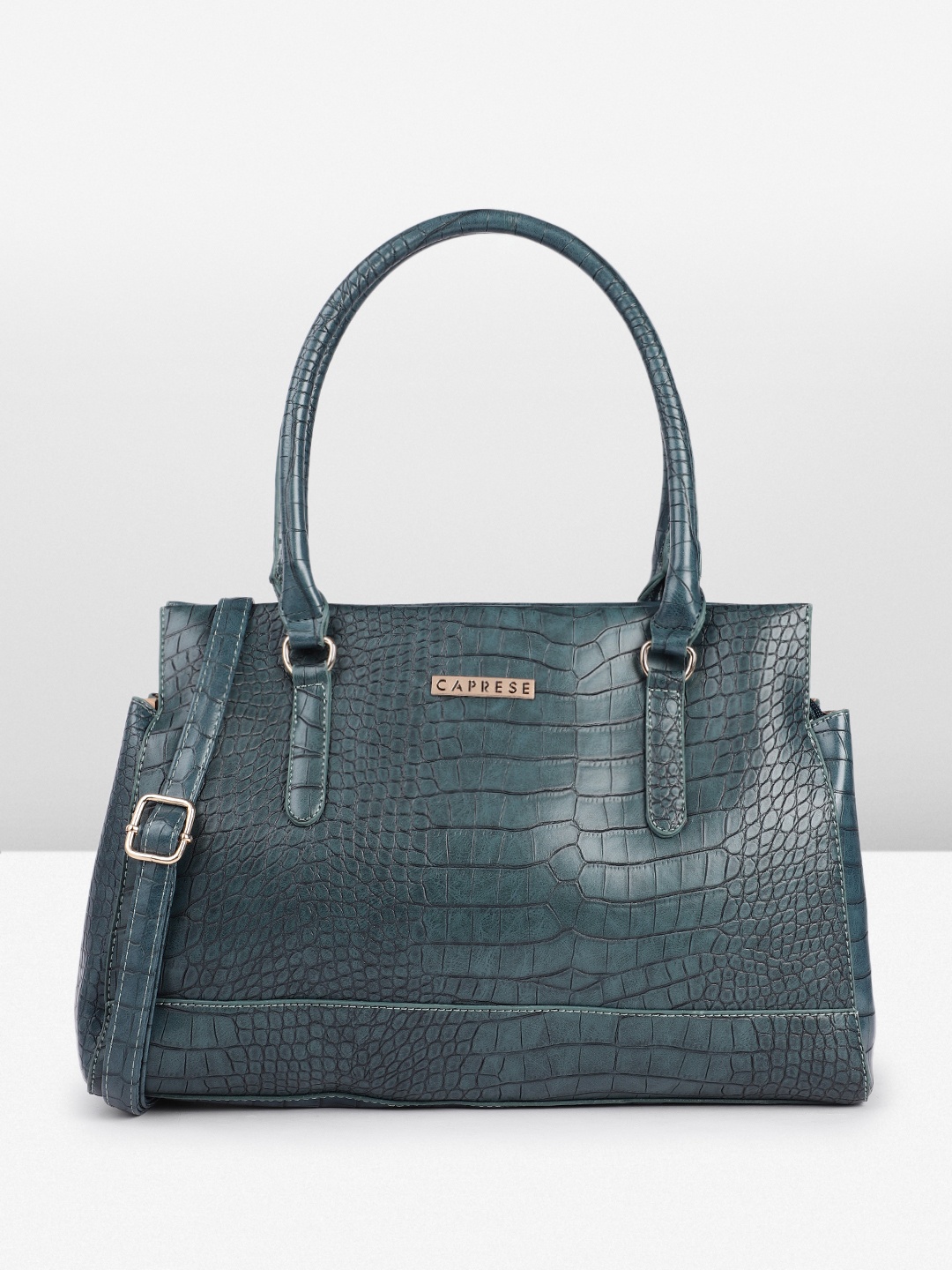 

Caprese Textured Structured Shoulder Bag, Teal