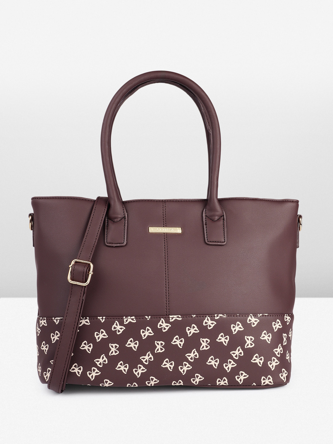 

Caprese Printed Structured Shoulder Bag, Coffee brown