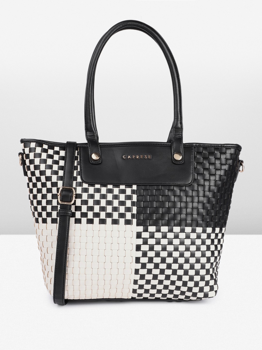 

Caprese Textured Structured Shoulder Bag, Black