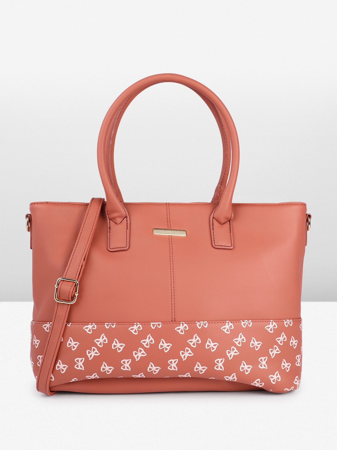

Caprese Printed Structured Shoulder Bag, Peach