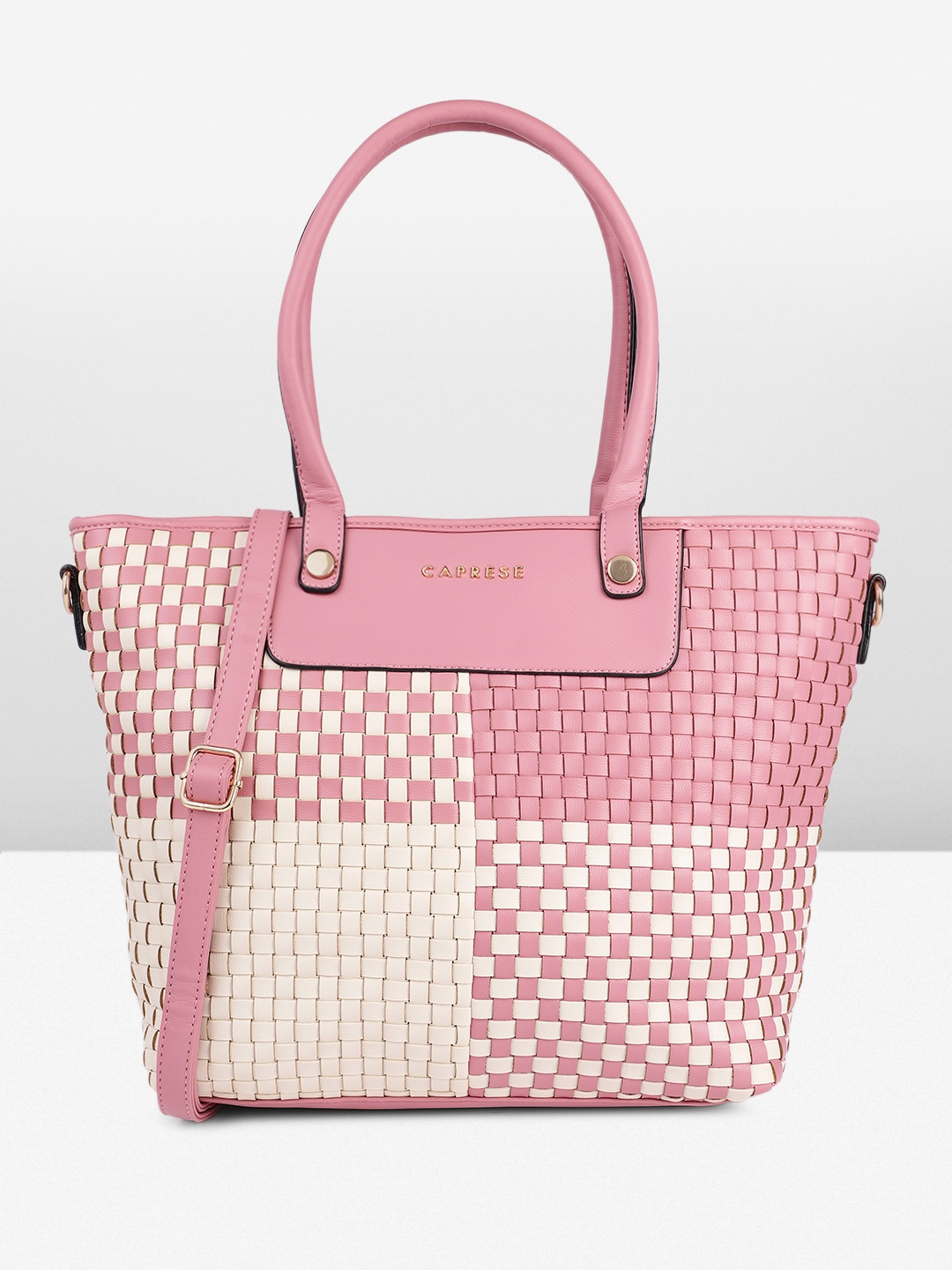 

Caprese Textured Structured Shoulder Bag, Pink