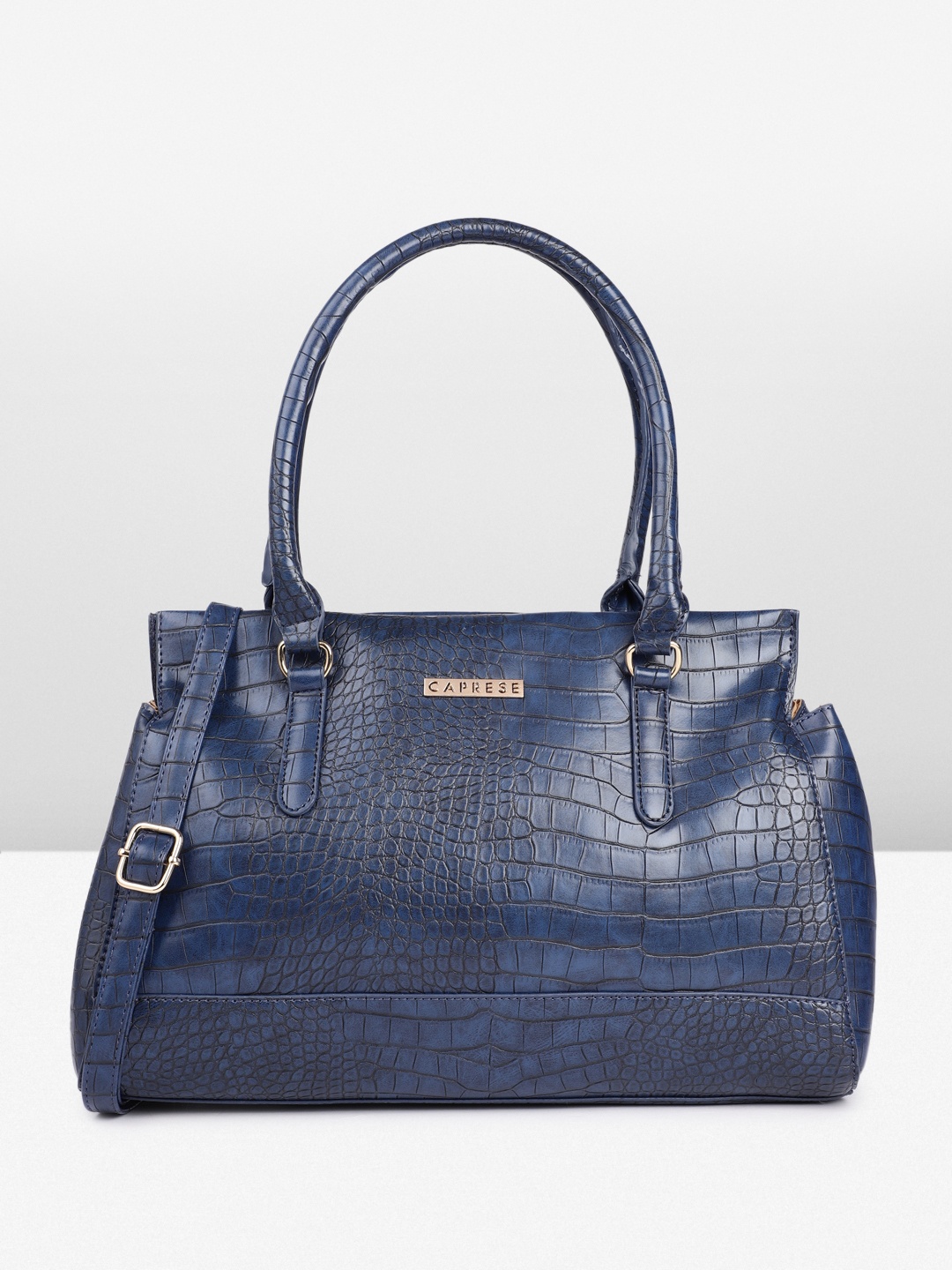 

Caprese Textured Structured Shoulder Bag, Navy blue