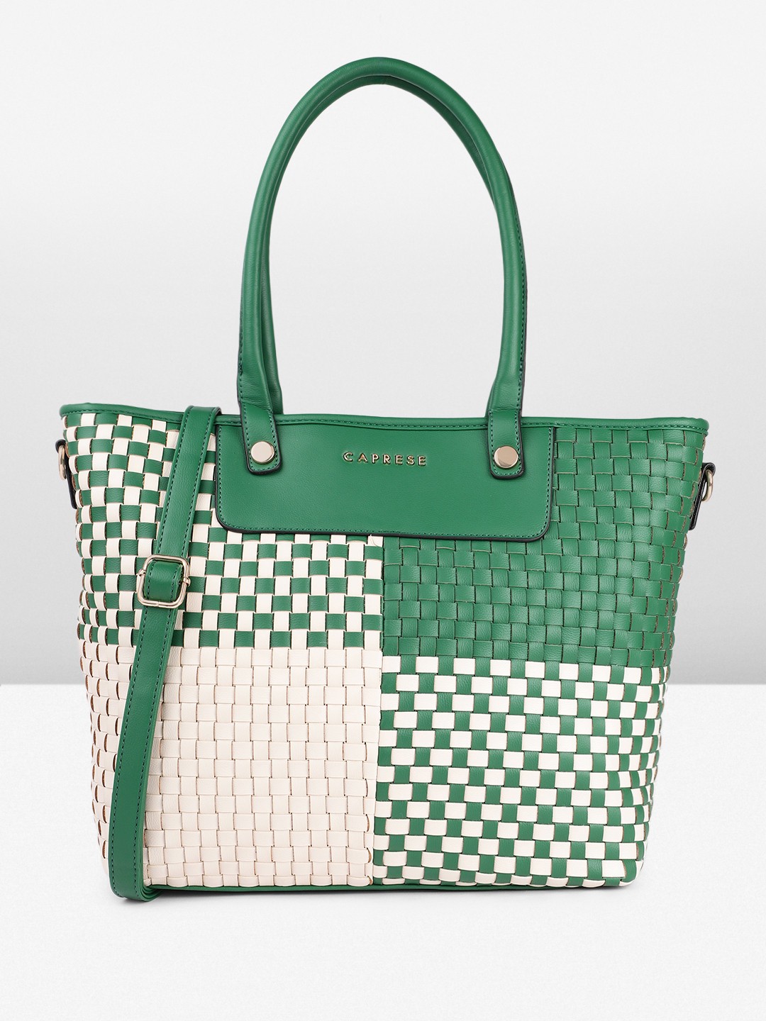

Caprese Textured Structured Shoulder Bag, Green