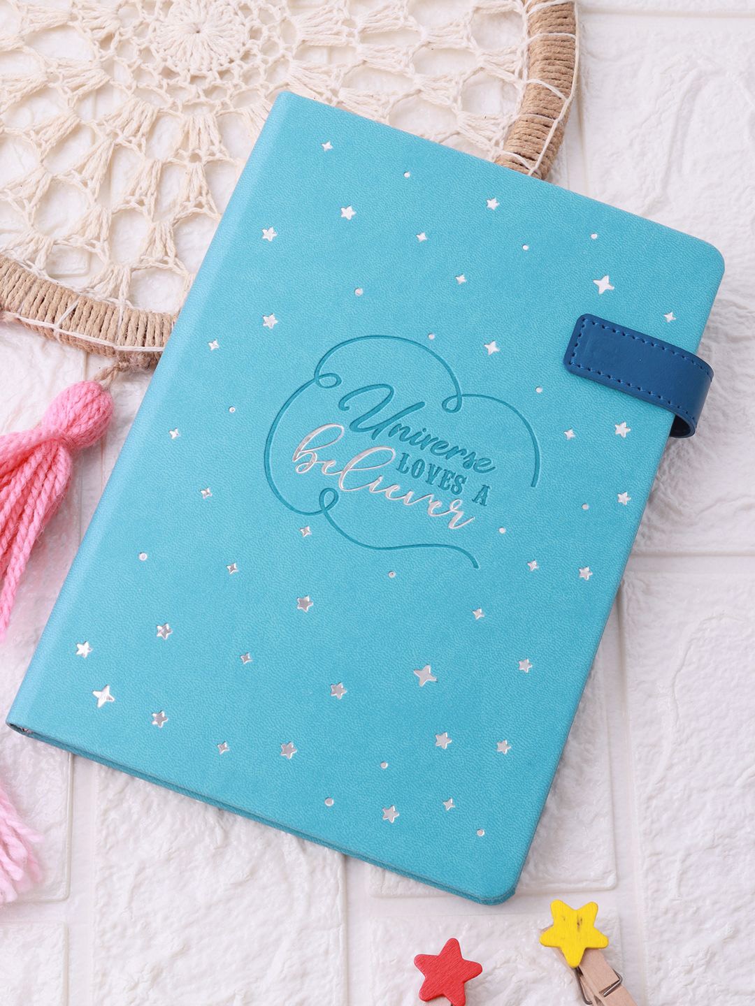 

Doodle Self Design A5 Notebook with Magnetic Flip Closure, Blue