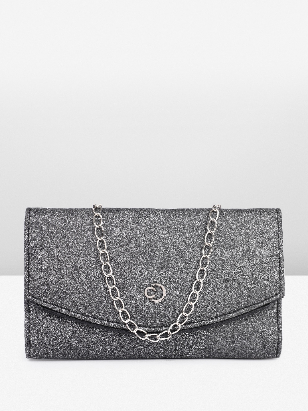 

Caprese Embellished Envelope Clutch, Grey melange