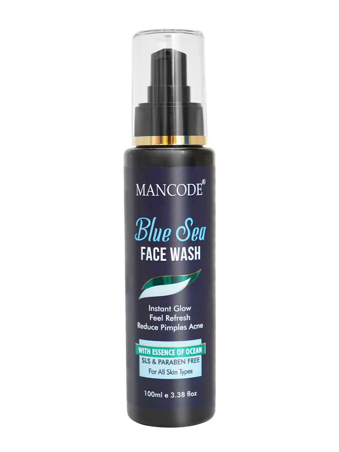 

MANCODE Blue Sea Face Wash For Instant Glow & Refreshing Feel - 100 ml, Black