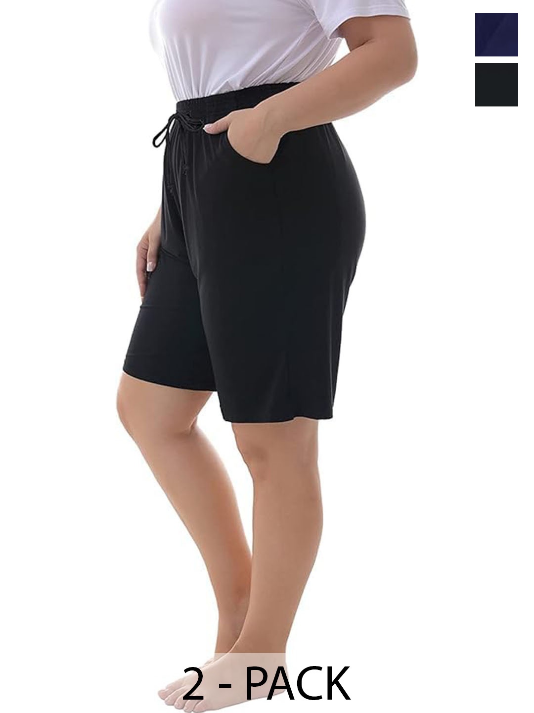 

NOTWILD Women Pack Of 2 Sports Shorts, Black