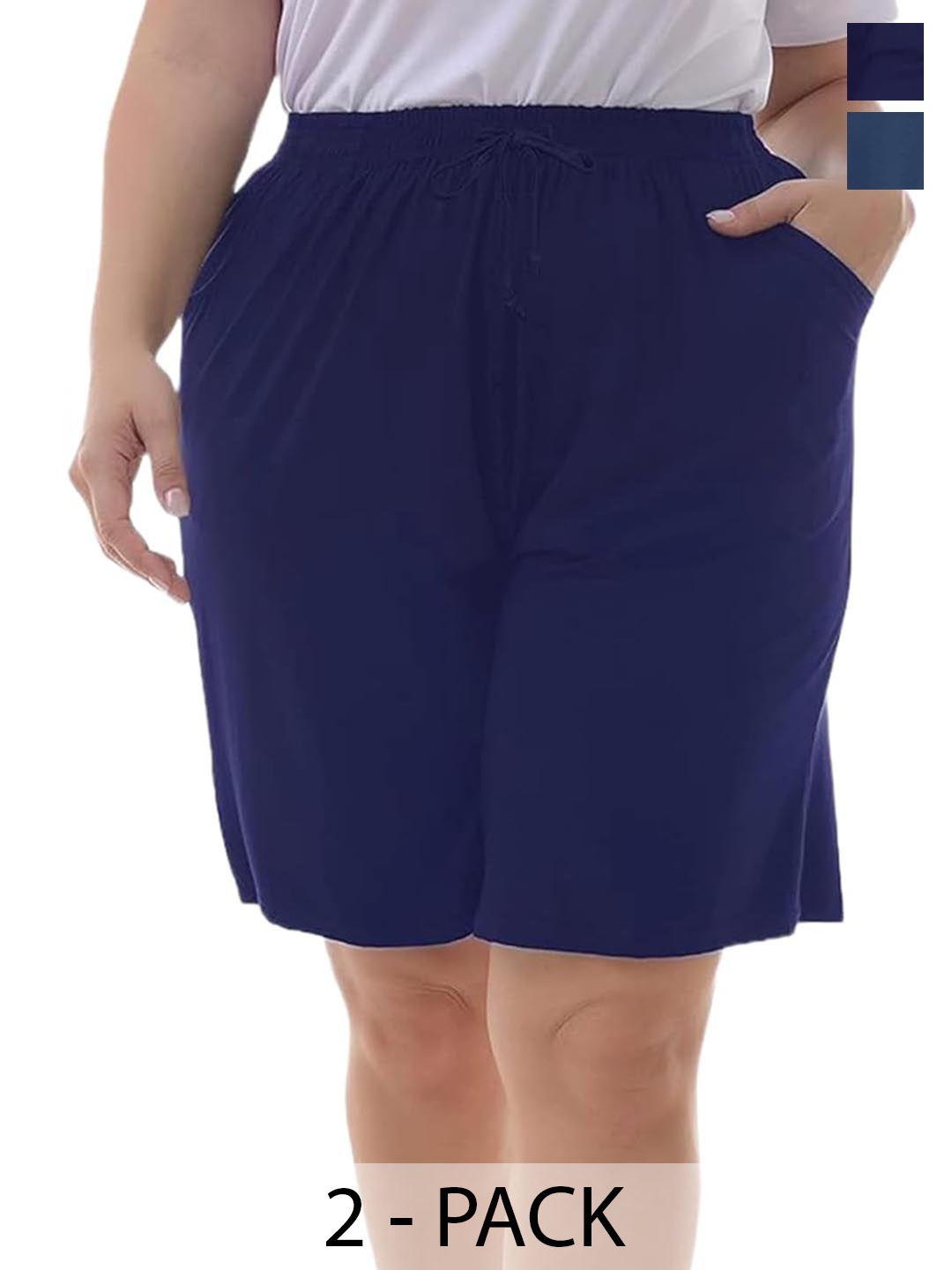 

NOTWILD Women Pack of 2 Training or Gym Shorts, Navy blue