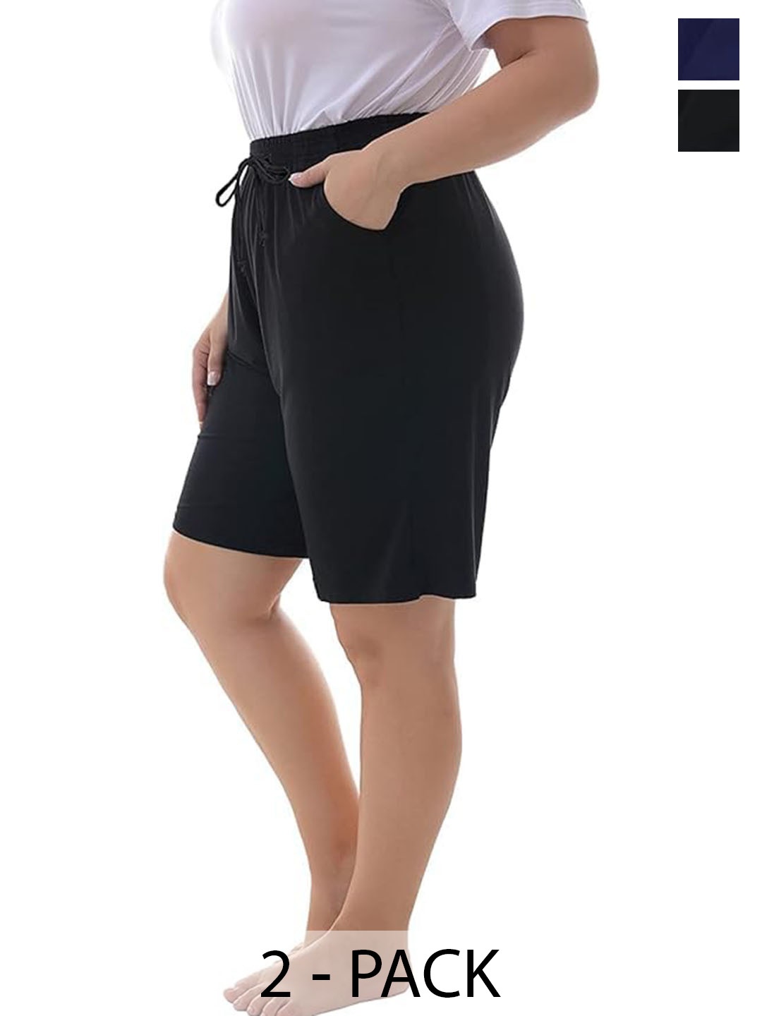 

NOTWILD Women Pack of 2 Training or Gym Sports Shorts, Navy blue