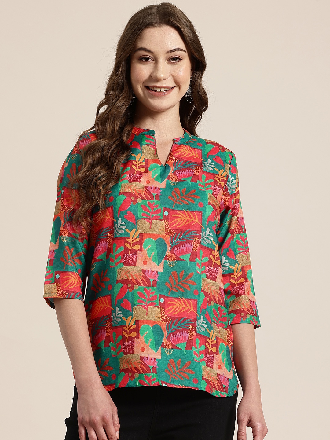 

HERE&NOW Floral Printed Kurti, Multi
