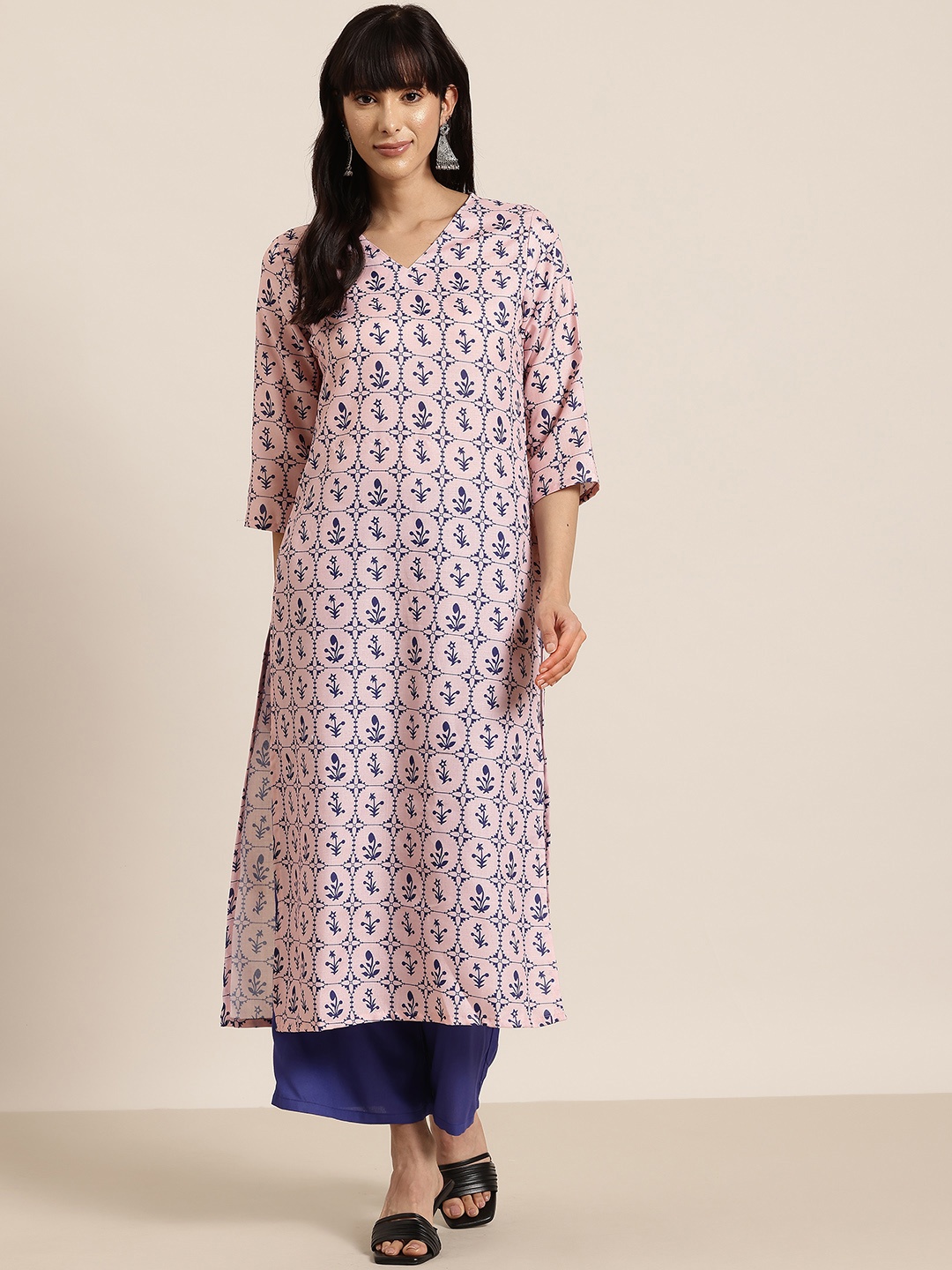 

HERE&NOW Indie Floral Print Kurta, Pink