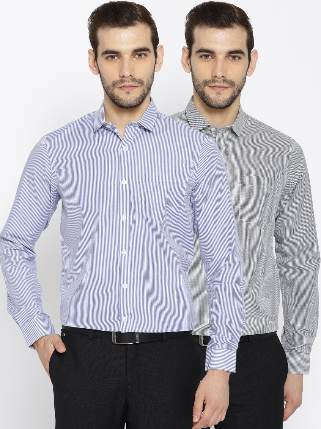 

Excalibur Men Assorted Contemporary Regular Fit Striped Formal Shirt