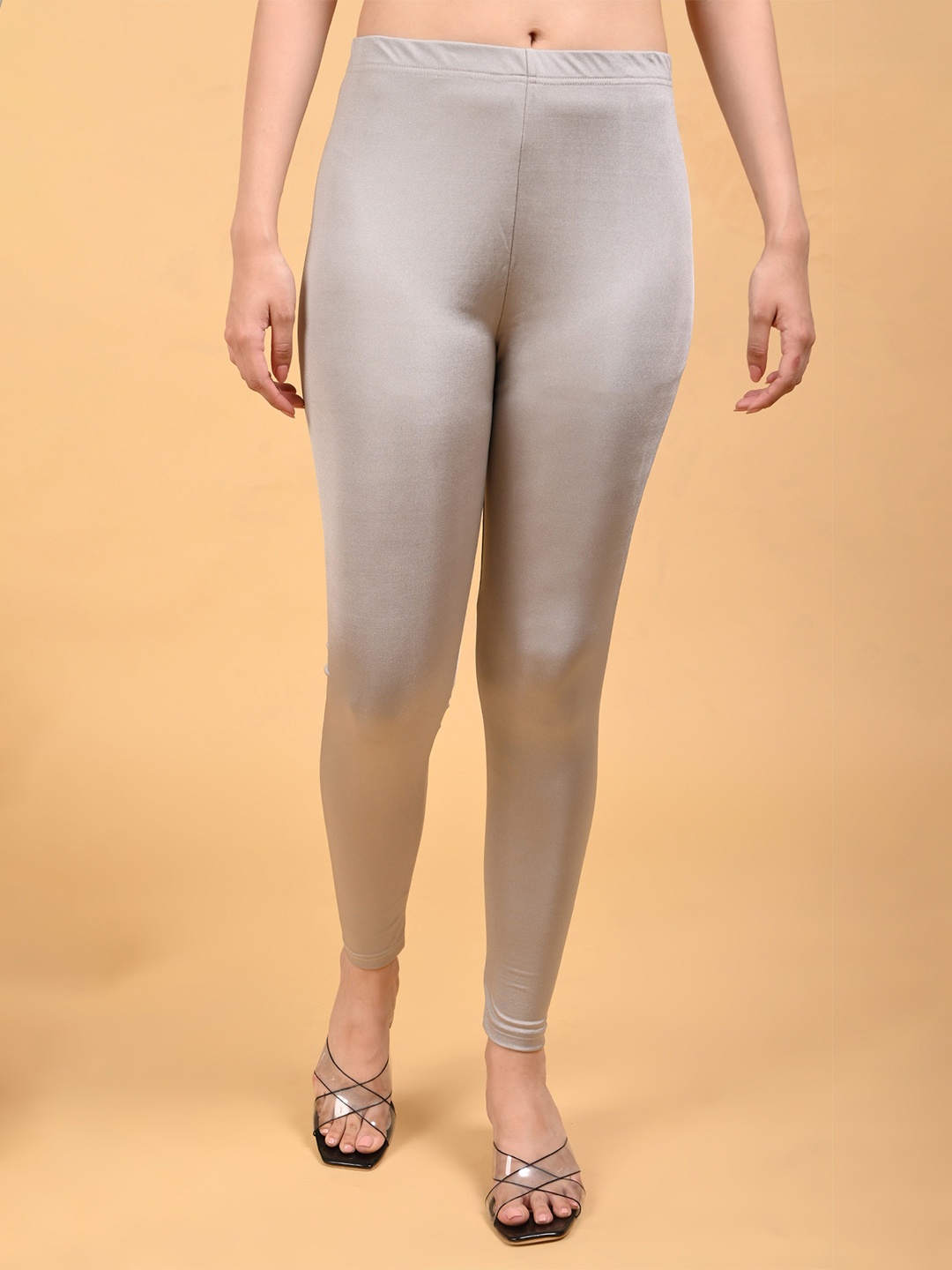 

Coppersmith Women Ankle Length Shimmer Leggings, Grey