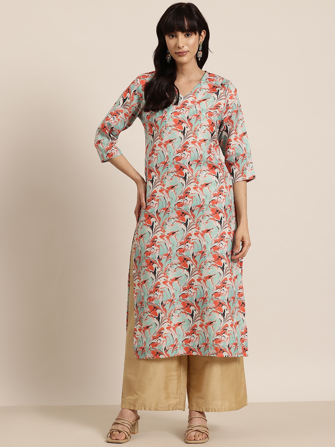 

HERE&NOW Abstract Print A-Line Kurta, Multi