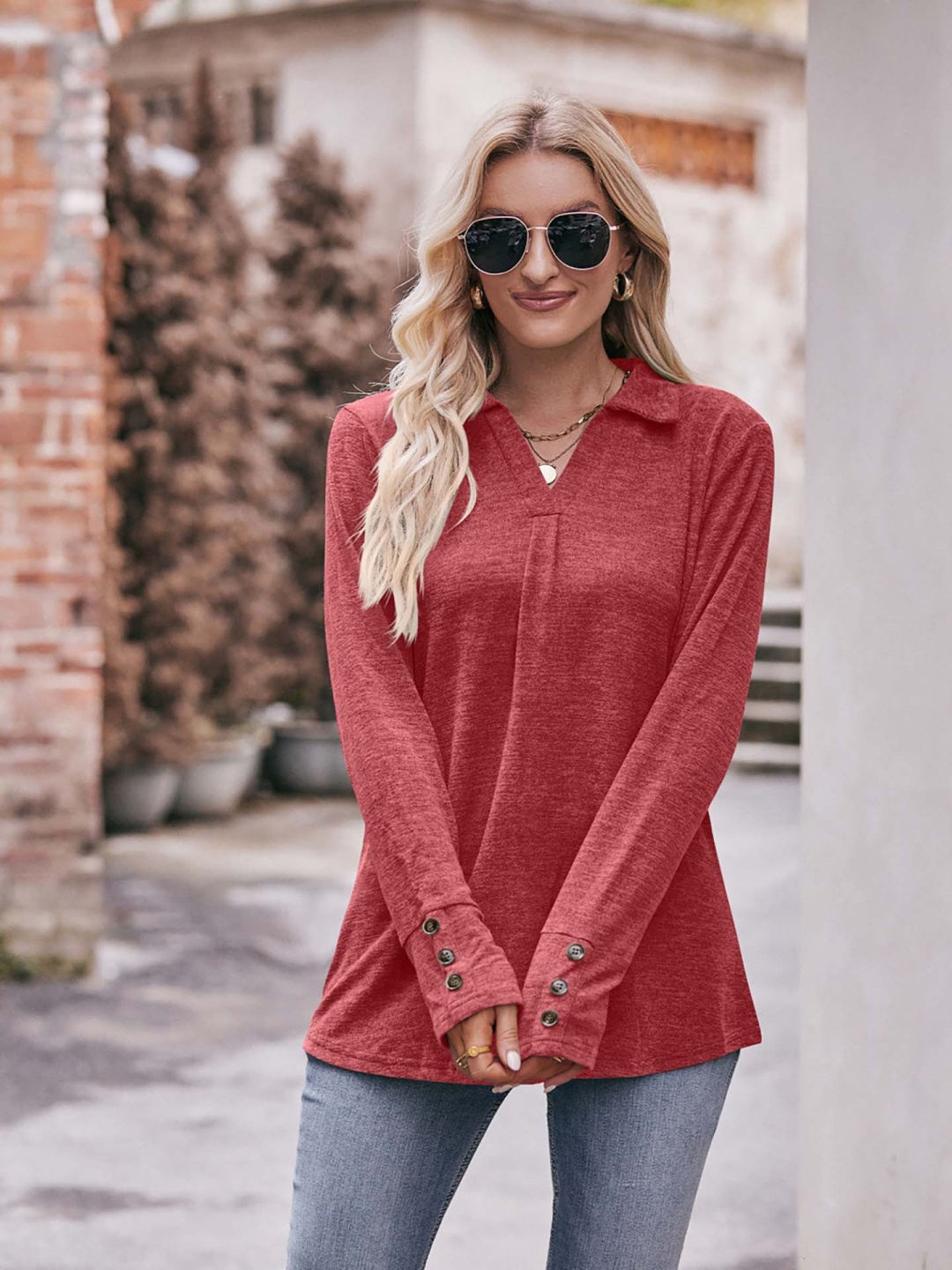 

StyleCast x Revolte Women A-Line Long Top, Red