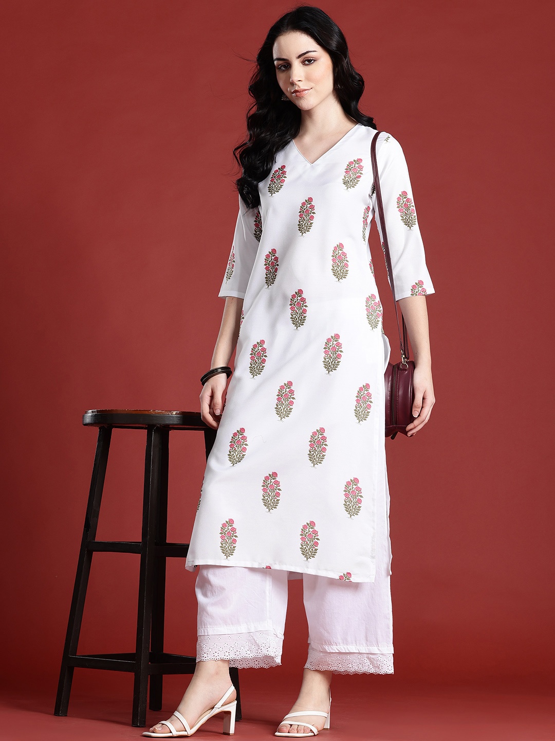 

Anouk Floral Printed Kurta, White