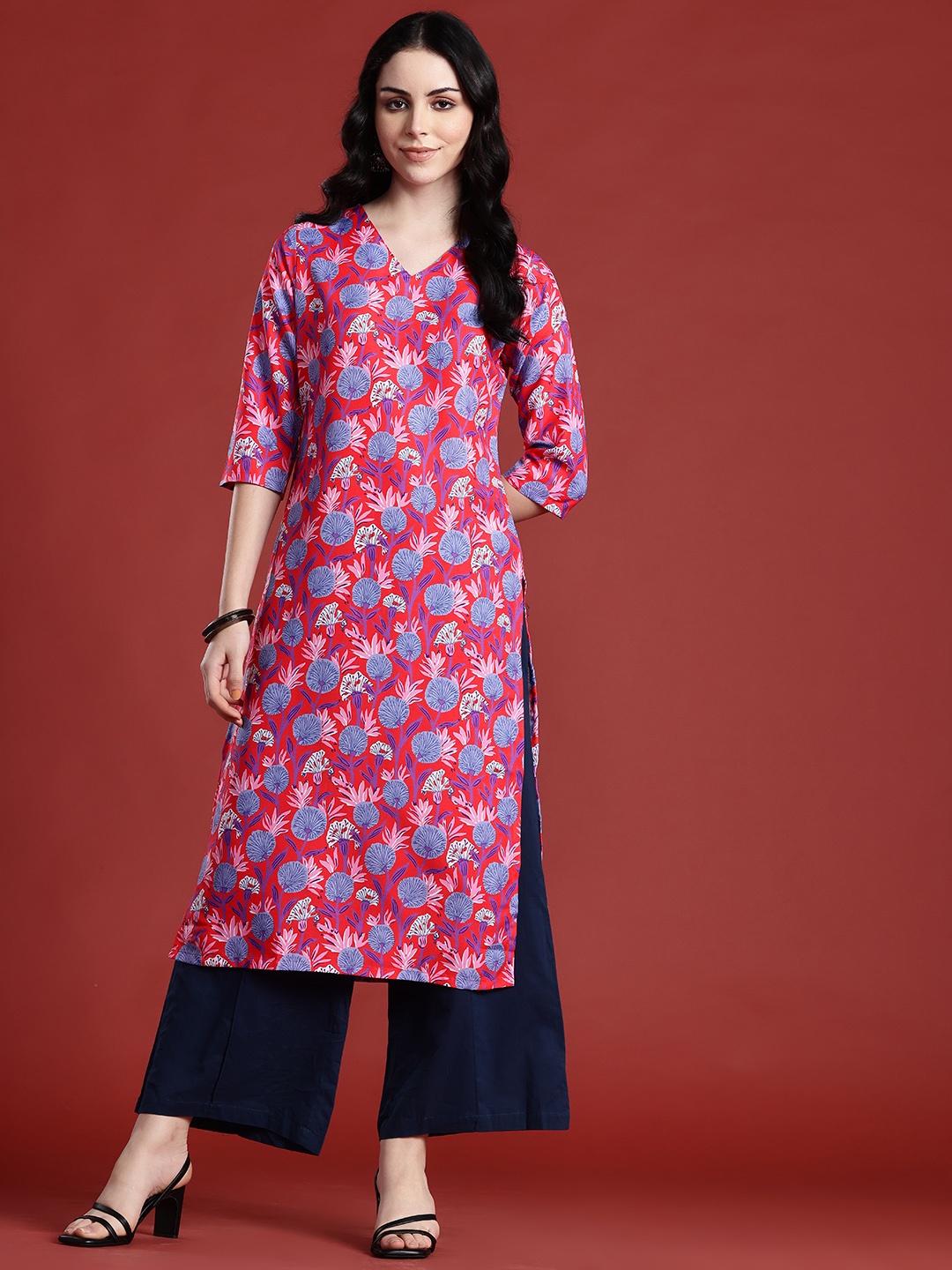 

Anouk Women Floral Printed Kurta, Red