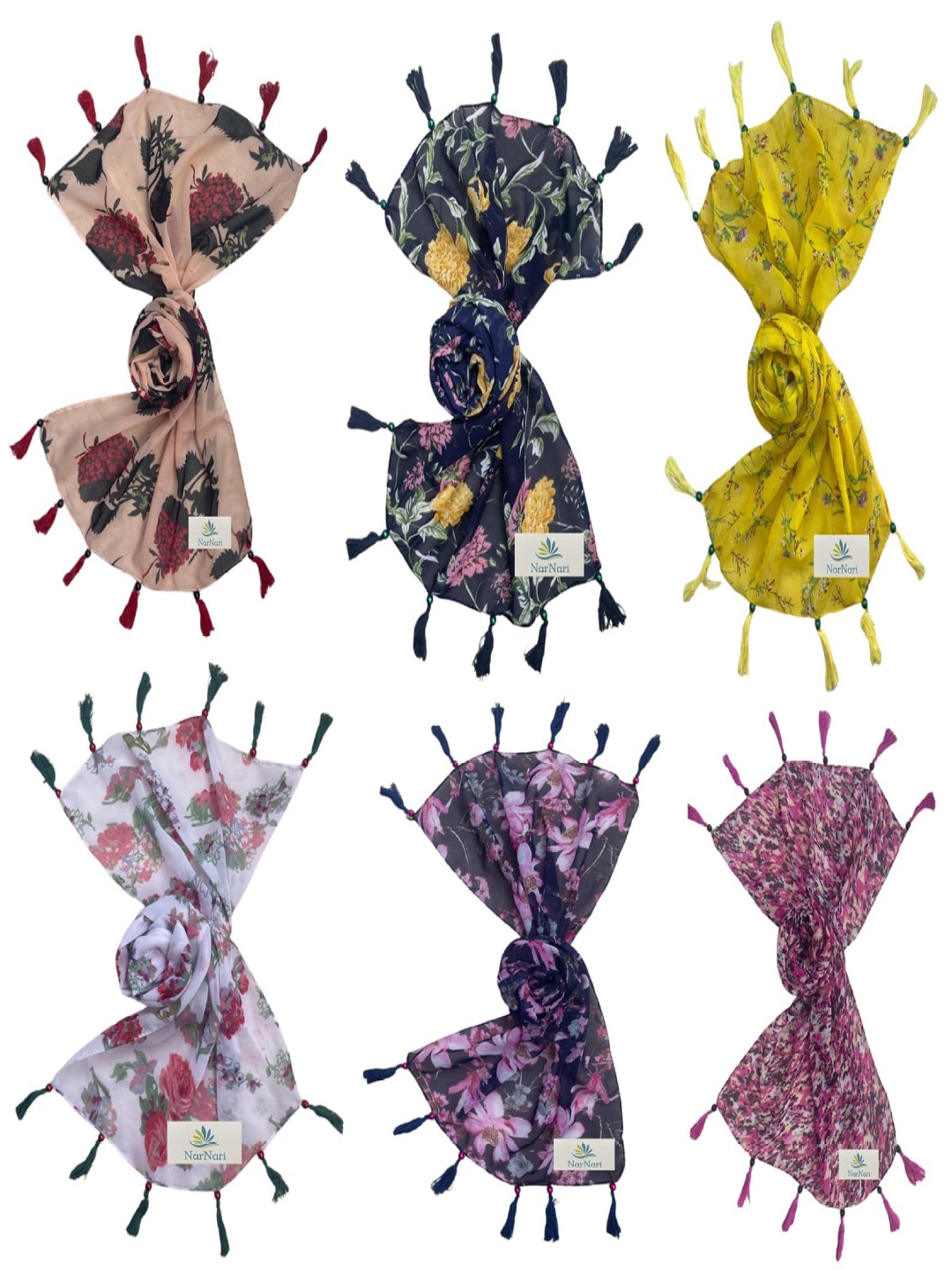

NarNari Women Printed Scarf, Pink
