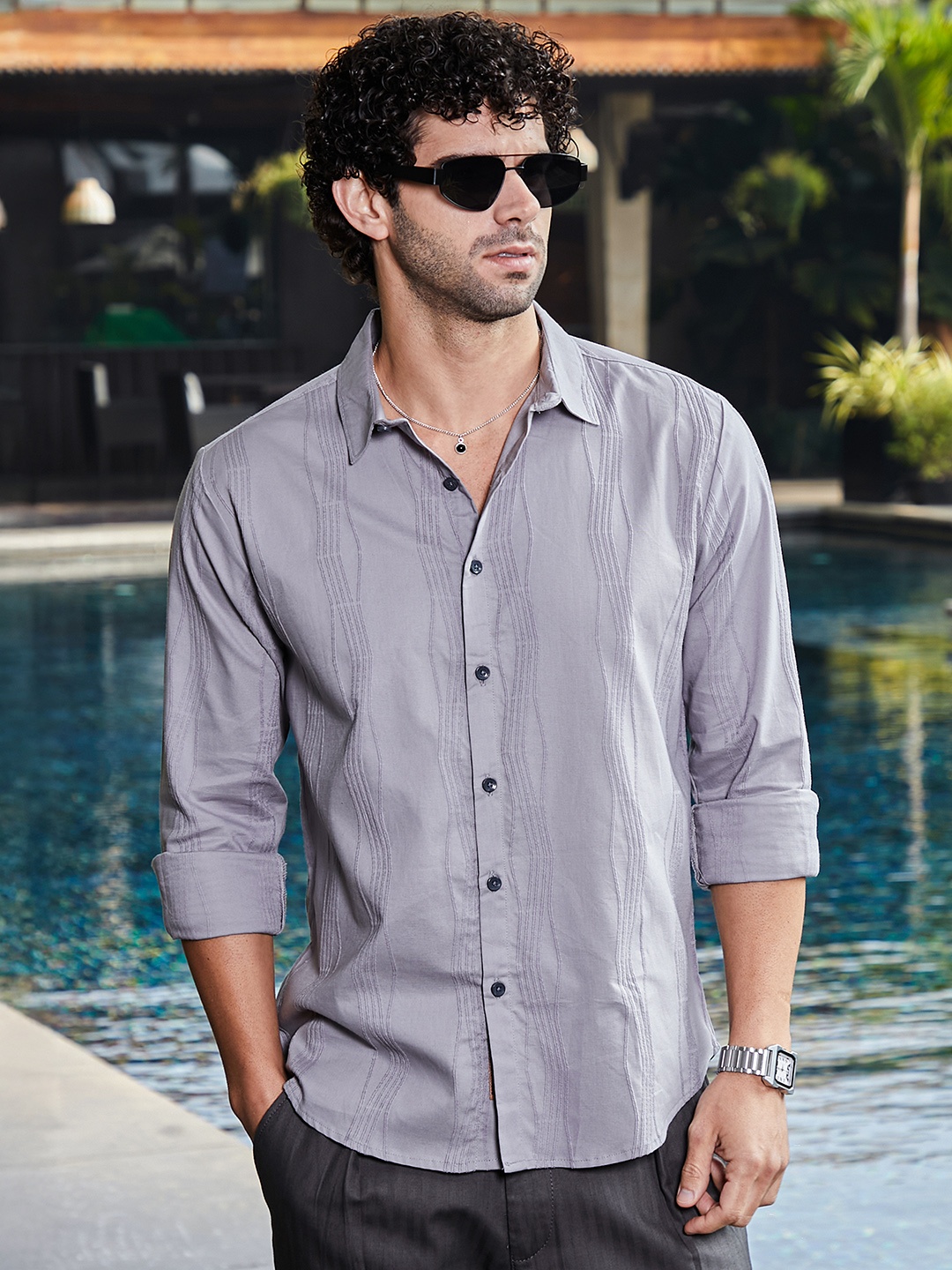 

Campus Sutra Men Comfort Opaque Casual Shirt, Grey