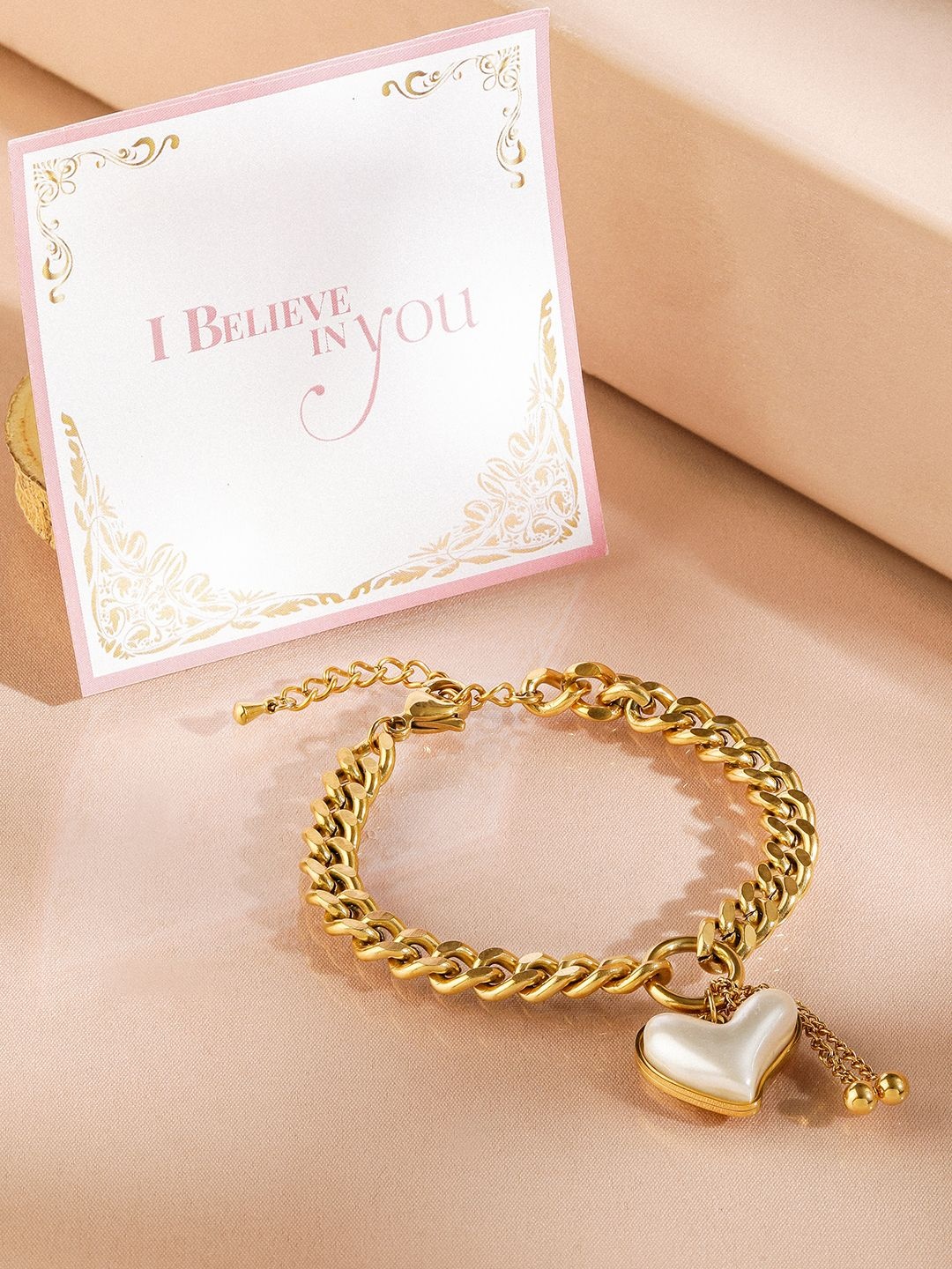 

Rubans Valentine's 18K Gold-Plated Stainless-Steel Tarnish-Free Chunky Charm Bracelet