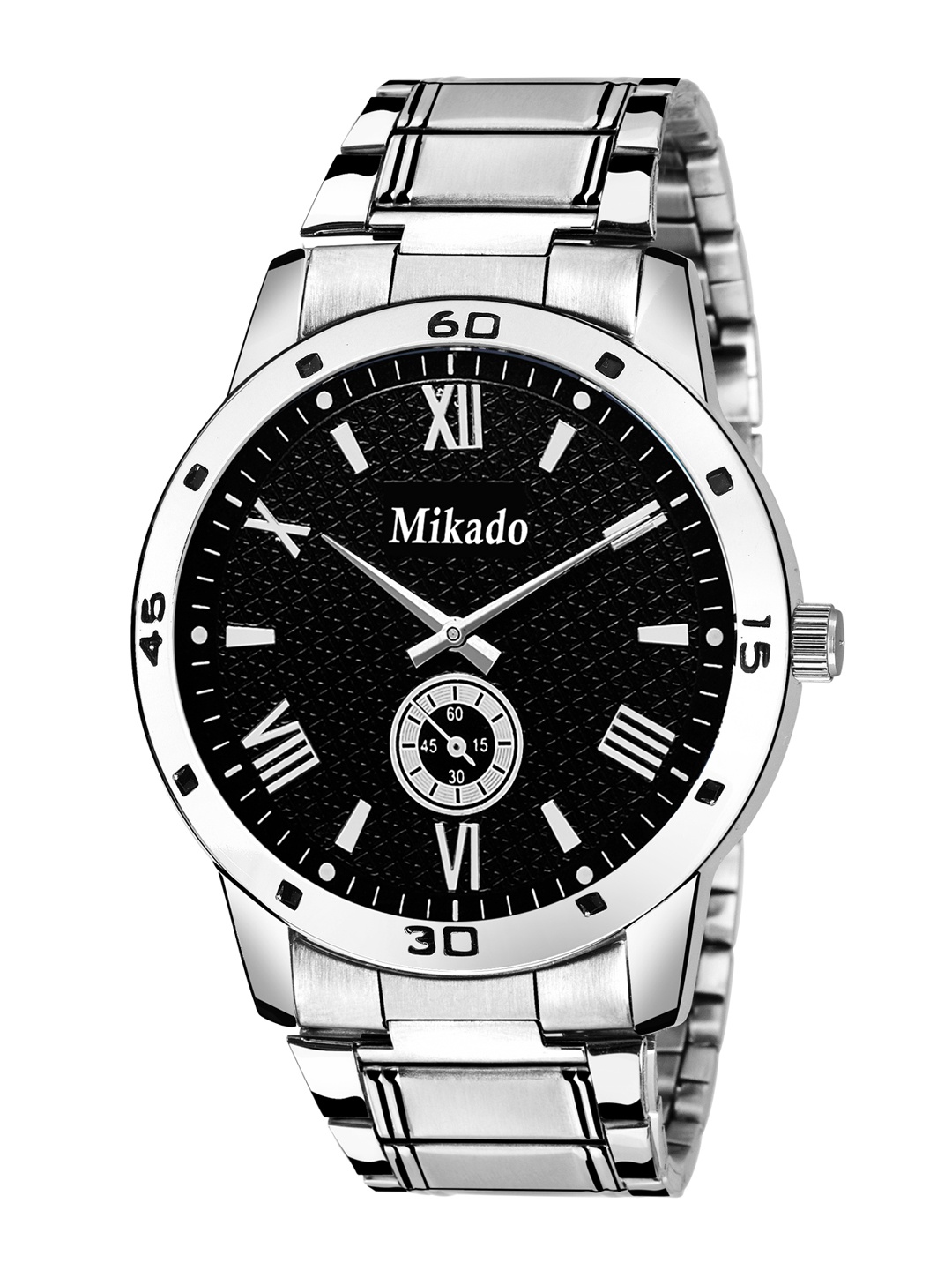 

Mikado Men Silver-Toned & Black Analogue Watch