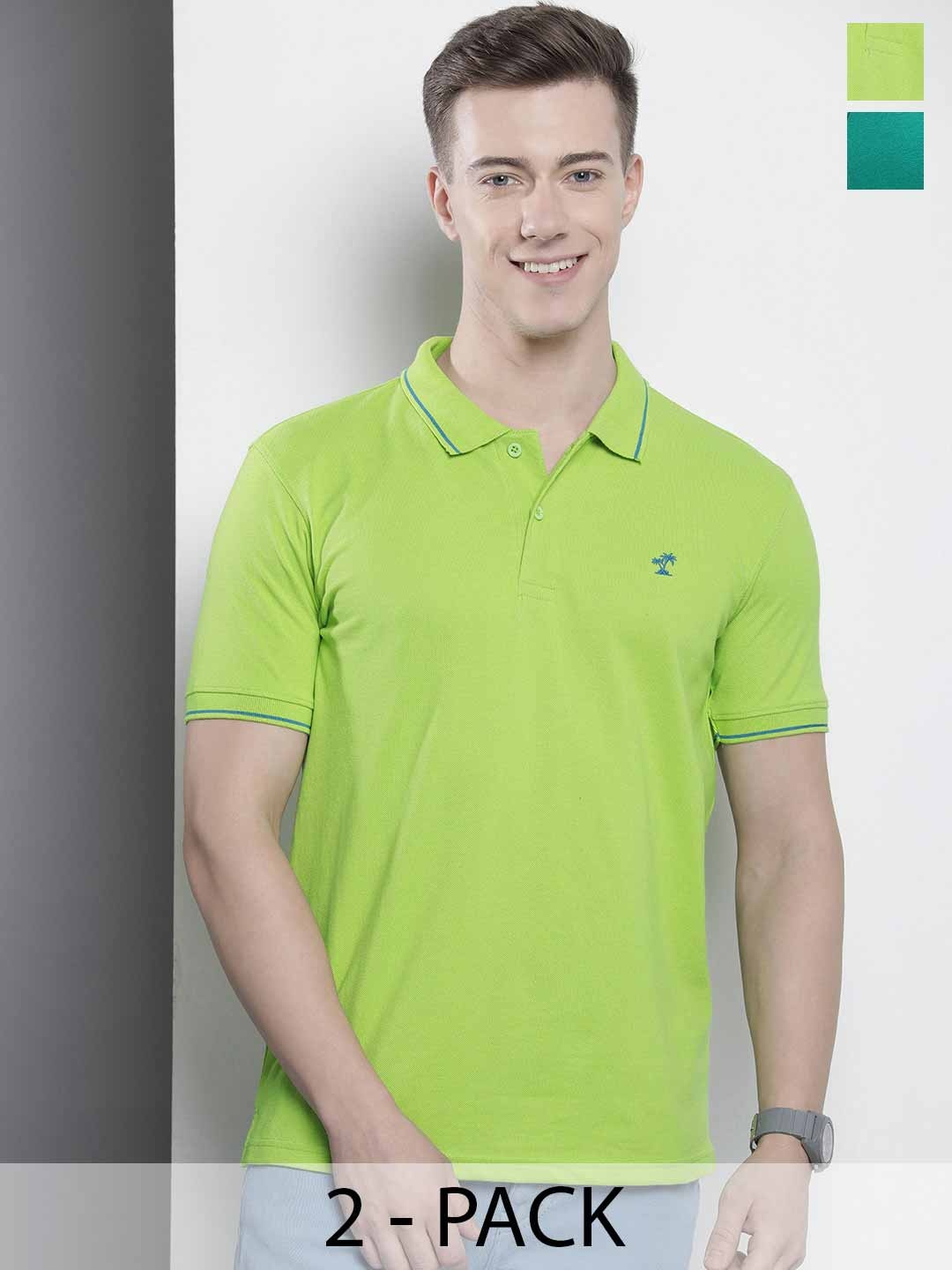 

The Indian Garage Co Men Solid Polo Collar Short Sleeves T-Shirt, Green