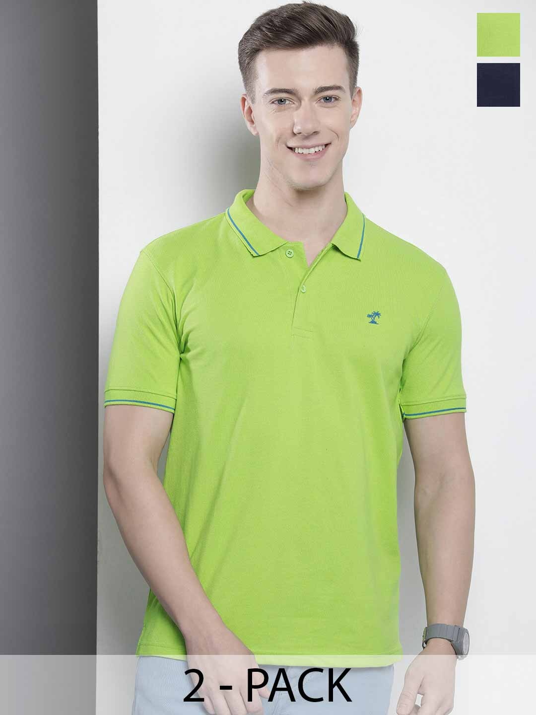 

The Indian Garage Co Men Solid Polo Collar Short Sleeves T-Shirt, Green