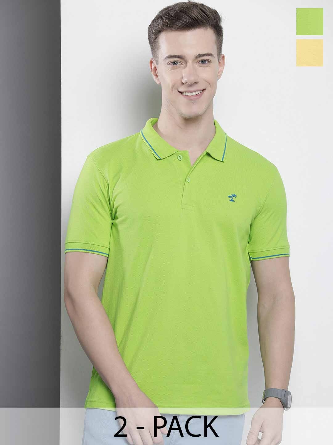 

The Indian Garage Co Men Solid Polo Collar Short Sleeves T-Shirt, Green