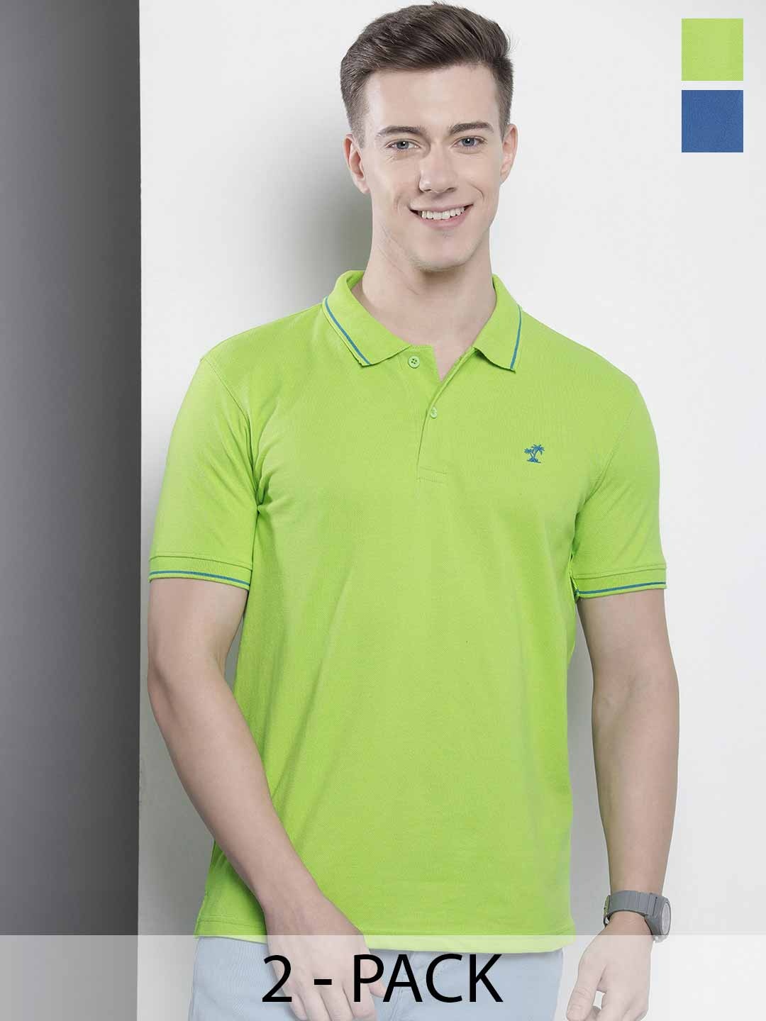 

The Indian Garage Co Men Solid Polo Collar Short Sleeves T-Shirt, Green