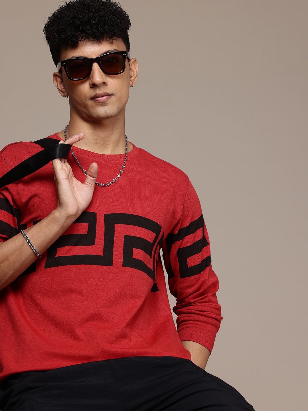 

Moda Rapido Men Geometric Printed T-shirt, Red