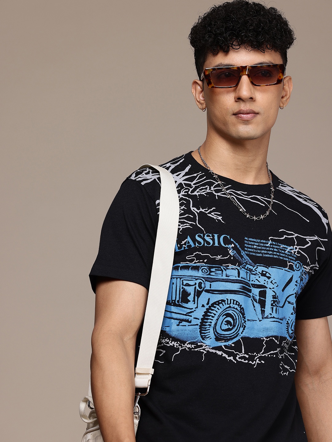 

Moda Rapido Men Graphic Printed T-shirt, Black