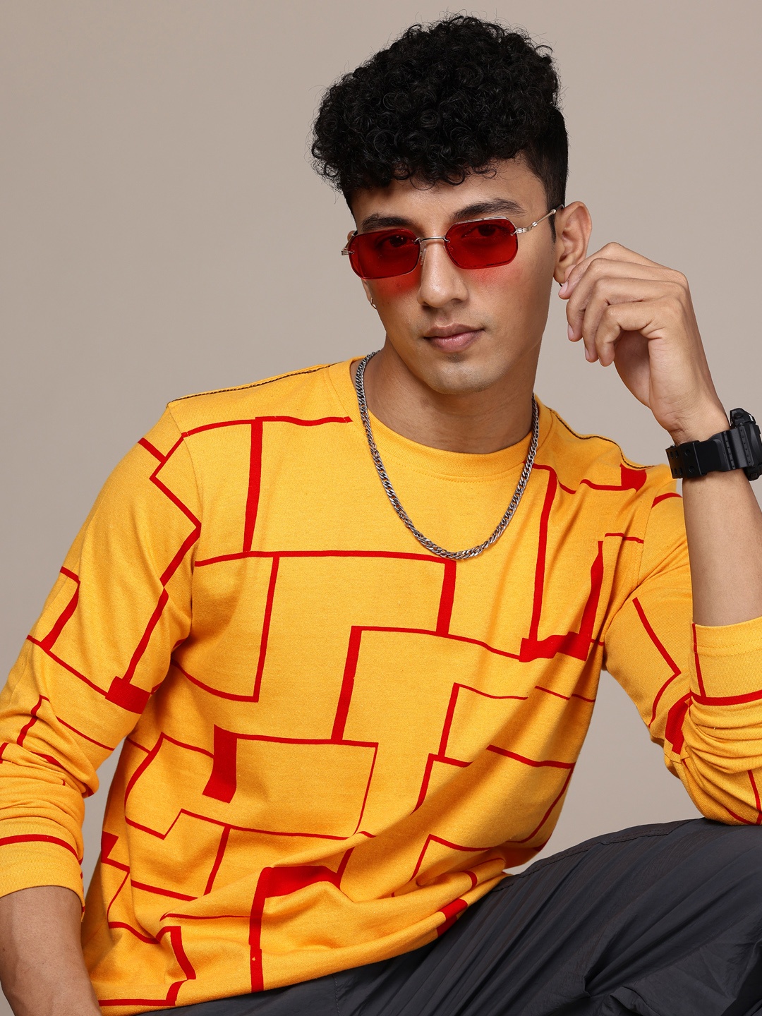 

Moda Rapido Men Graphic Printed T-shirt, Yellow